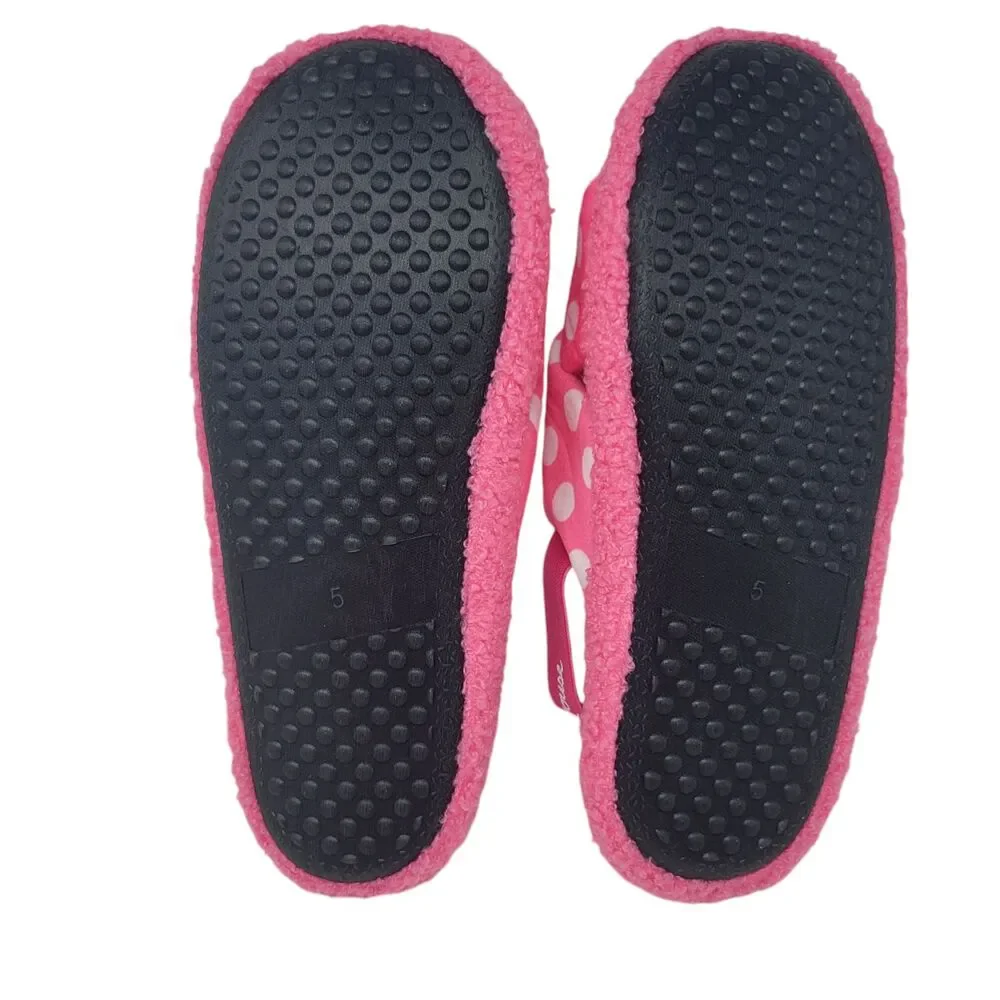 Disney Minnie Mouse Slippers House Shoes Girls size 5 Pink Soft NWT $29.99